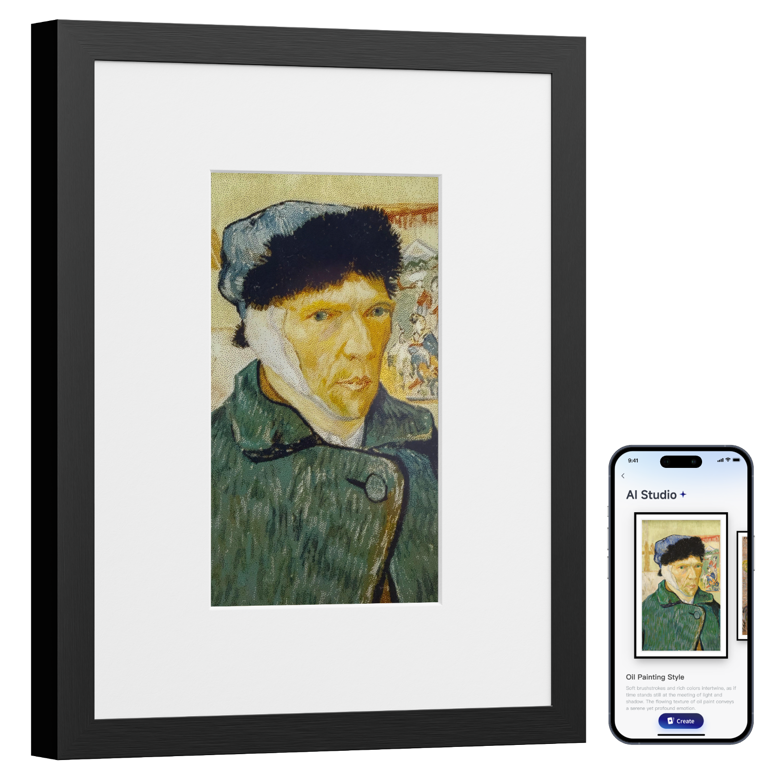 Loofae AI Art Frame Combo
